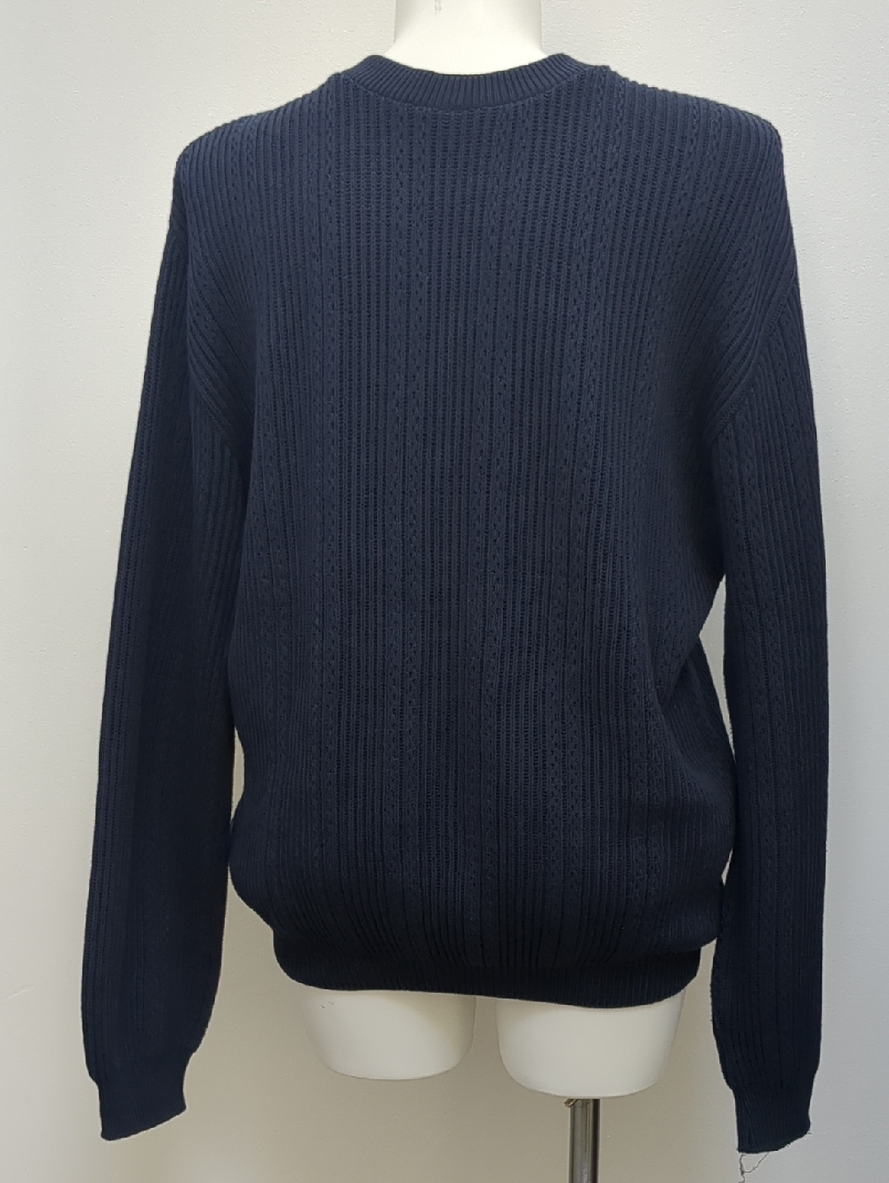 Haggar Men's Navy Textured Crewneck Sweater size XXL 100% cotton